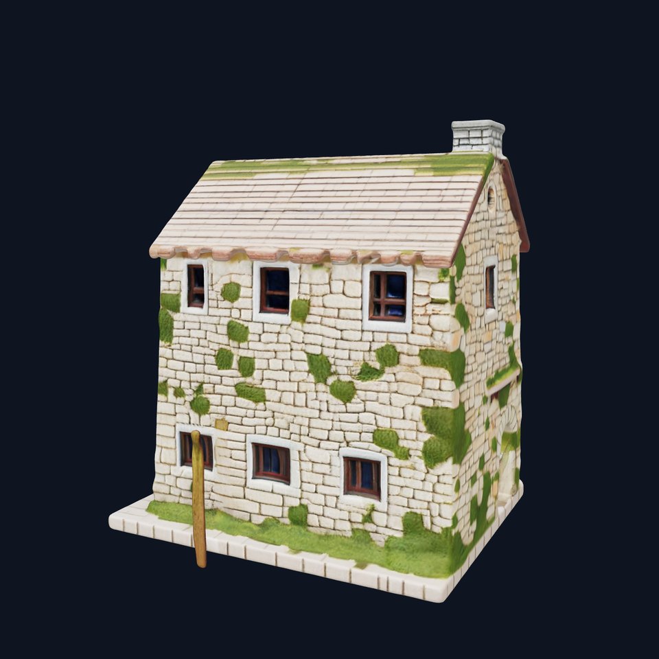 Rustic Stone House with Moss Details Model Pack